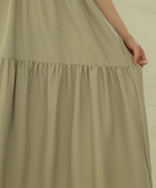 coen（コーエン）の「【WEB限定】シアサッカーティアードワンピース（ワンピース・レディース・ダークグレー/ライトブルー/ベージュ・M/L）」の17枚目の写真