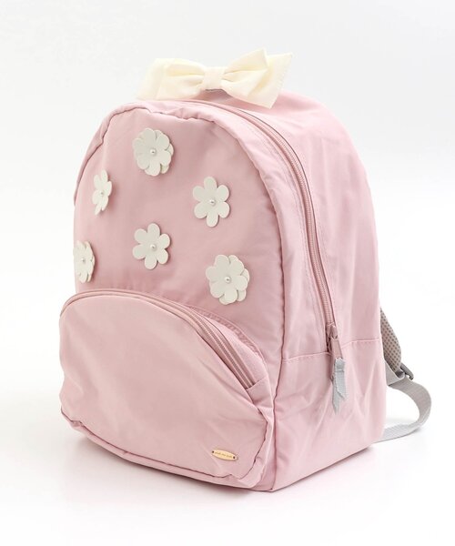 apres les cours（アプレレクール）の「お花モチーフリュック（バックパック/リュック・キッズ・アイボリー/ピンク・SMALL/MEDIUM）」の2枚目の写真