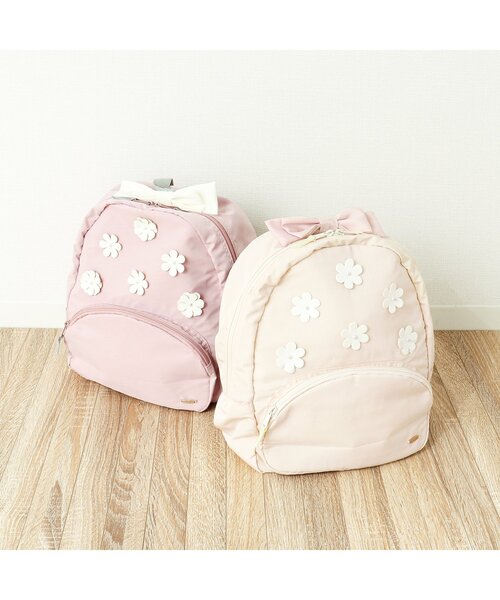 apres les cours（アプレレクール）の「お花モチーフリュック（バックパック/リュック・キッズ・アイボリー/ピンク・SMALL/MEDIUM）」の4枚目の写真