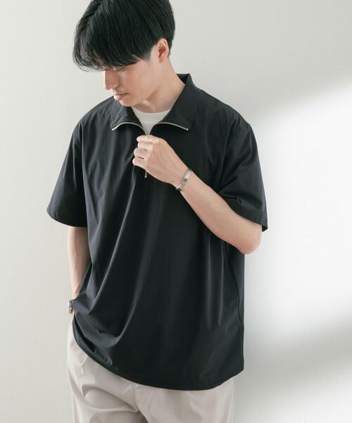 ITEMS URBANRESEARCH(アイテムズ アーバンリサーチ)の「シルキーナイロンハーフZIP多機能トップス(Tシャツ/カットソー・メンズ・ネイビー/チャコールグレー/ブラック・MEDIUM/LARGE)」の11枚目の写真