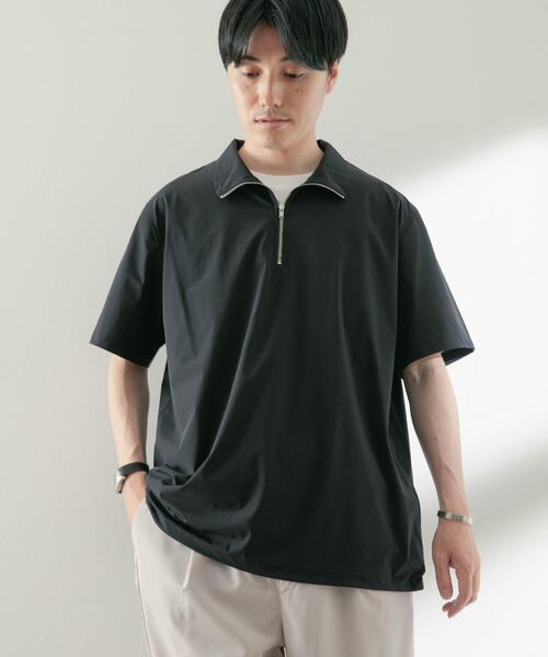 ITEMS URBANRESEARCH(アイテムズ アーバンリサーチ)の「シルキーナイロンハーフZIP多機能トップス(Tシャツ/カットソー・メンズ・ネイビー/チャコールグレー/ブラック・MEDIUM/LARGE)」の12枚目の写真