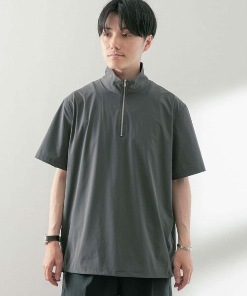 ITEMS URBANRESEARCH(アイテムズ アーバンリサーチ)の「シルキーナイロンハーフZIP多機能トップス(Tシャツ/カットソー・メンズ・ネイビー/チャコールグレー/ブラック・MEDIUM/LARGE)」の10枚目の写真