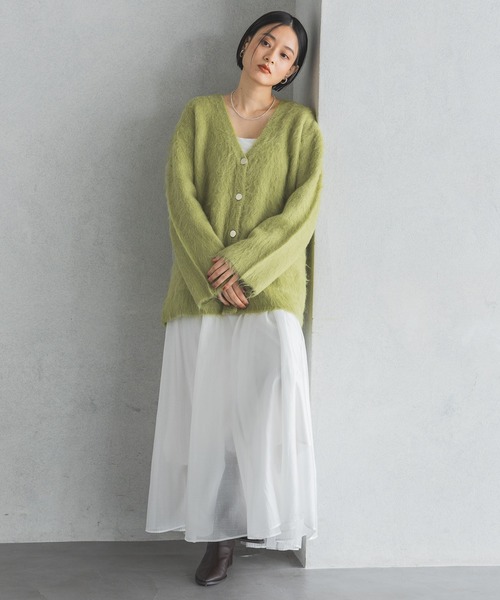 セール】【WEB限定】≪追加2≫シャギーロングVネックカーディガン