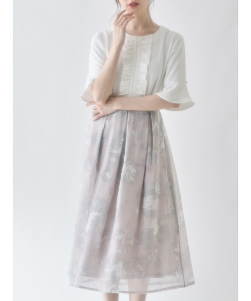 tocco closet（トッコ　クローゼット）の「パール付きフレアスリーブフロントフリルブラウス（シャツ/ブラウス・レディース・ネイビー/オフホワイト・M）」の15枚目の写真