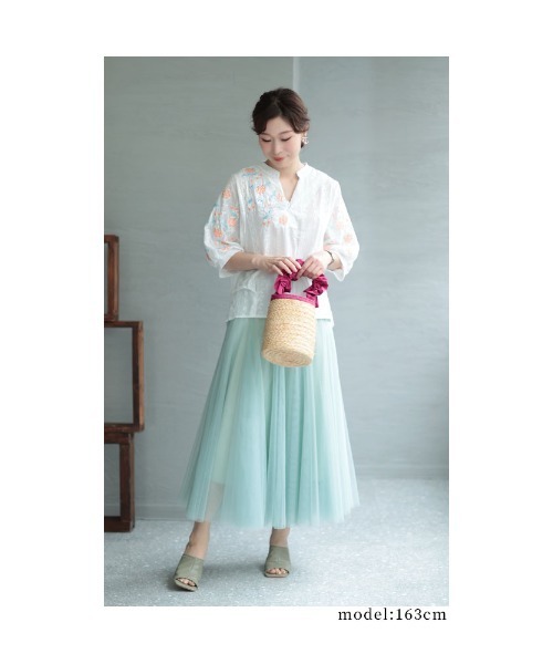 Sawa a la mode(サワアラモード)の「花刺繍コットンシャツブラウス(シャツ/ブラウス・レディース・ホワイト・FREE)」の21枚目の写真