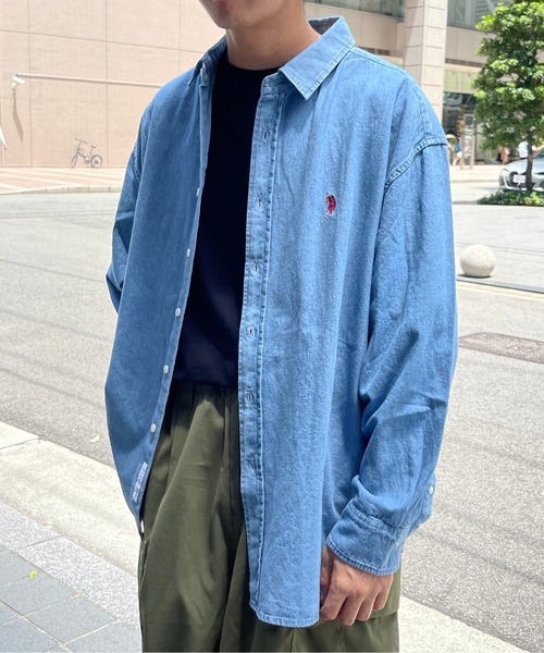 U.S. POLO ASSN.（ユーエスポロアッスン）の「1ポイント刺繍シャツ（シャツ/ブラウス・メンズ・インディゴブルー/ブルー/ブラック/サックスブルー・LARGE/X-LARGE/SMALL/MEDIUM）」の19枚目の写真