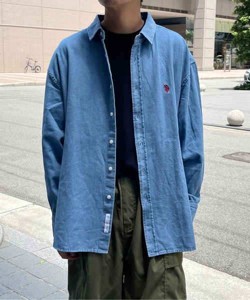 U.S. POLO ASSN.（ユーエスポロアッスン）の「1ポイント刺繍シャツ（シャツ/ブラウス・メンズ・インディゴブルー/ブルー/ブラック/サックスブルー・LARGE/X-LARGE/SMALL/MEDIUM）」の20枚目の写真