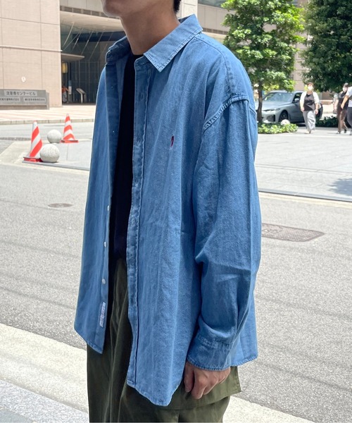 U.S. POLO ASSN.（ユーエスポロアッスン）の「1ポイント刺繍シャツ（シャツ/ブラウス・メンズ・インディゴブルー/ブルー/ブラック/サックスブルー・LARGE/X-LARGE/SMALL/MEDIUM）」の21枚目の写真