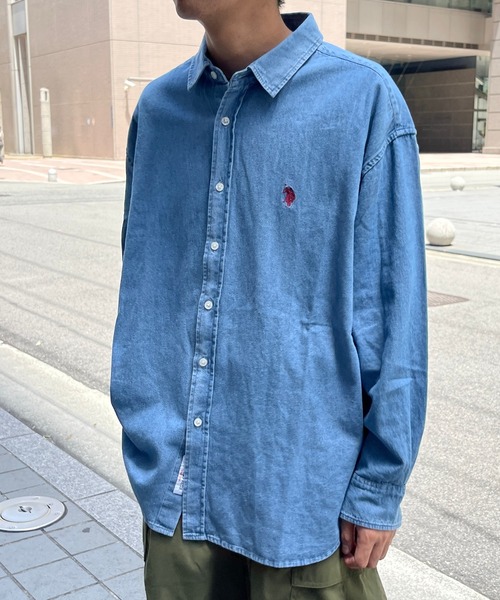 U.S. POLO ASSN.（ユーエスポロアッスン）の「1ポイント刺繍シャツ（シャツ/ブラウス・メンズ・インディゴブルー/ブルー/ブラック/サックスブルー・LARGE/X-LARGE/SMALL/MEDIUM）」の22枚目の写真