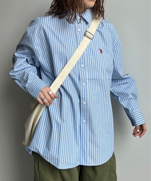 U.S. POLO ASSN.（ユーエスポロアッスン）の「1ポイント刺繍シャツ（シャツ/ブラウス・メンズ・インディゴブルー/ブルー/ブラック/サックスブルー・LARGE/X-LARGE/SMALL/MEDIUM）」の12枚目の写真