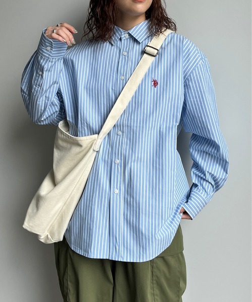 U.S. POLO ASSN.（ユーエスポロアッスン）の「1ポイント刺繍シャツ（シャツ/ブラウス・メンズ・インディゴブルー/ブルー/ブラック/サックスブルー・LARGE/X-LARGE/SMALL/MEDIUM）」の13枚目の写真