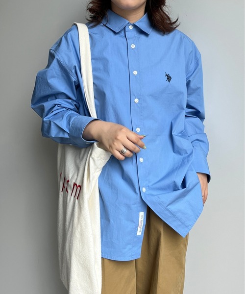 U.S. POLO ASSN.（ユーエスポロアッスン）の「1ポイント刺繍シャツ（シャツ/ブラウス・メンズ・インディゴブルー/ブルー/ブラック/サックスブルー・LARGE/X-LARGE/SMALL/MEDIUM）」の7枚目の写真