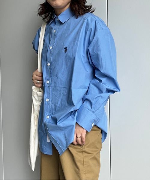 U.S. POLO ASSN.（ユーエスポロアッスン）の「1ポイント刺繍シャツ（シャツ/ブラウス・メンズ・インディゴブルー/ブルー/ブラック/サックスブルー・LARGE/X-LARGE/SMALL/MEDIUM）」の8枚目の写真