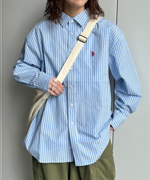 U.S. POLO ASSN.（ユーエスポロアッスン）の「1ポイント刺繍シャツ（シャツ/ブラウス・メンズ・インディゴブルー/ブルー/ブラック/サックスブルー・LARGE/X-LARGE/SMALL/MEDIUM）」の16枚目の写真