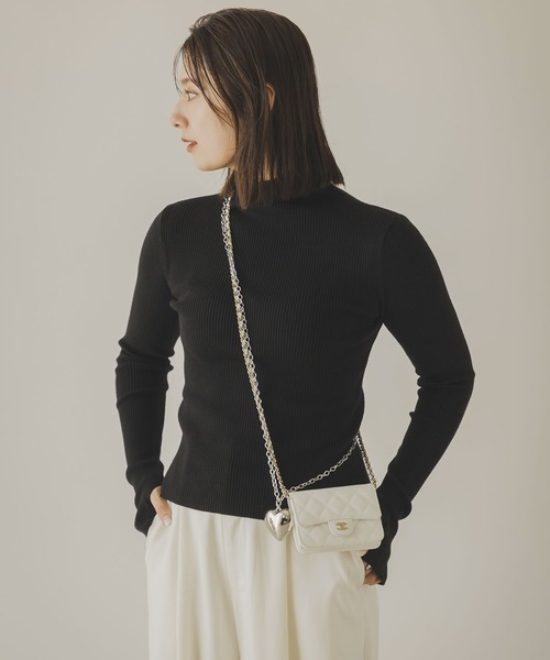 rectangle（レクタングル）の「リブタートルニット（ニット/セーター・レディース・ネイビー/オフホワイト/ブラック/杢グレー・FREE）」の13枚目の写真