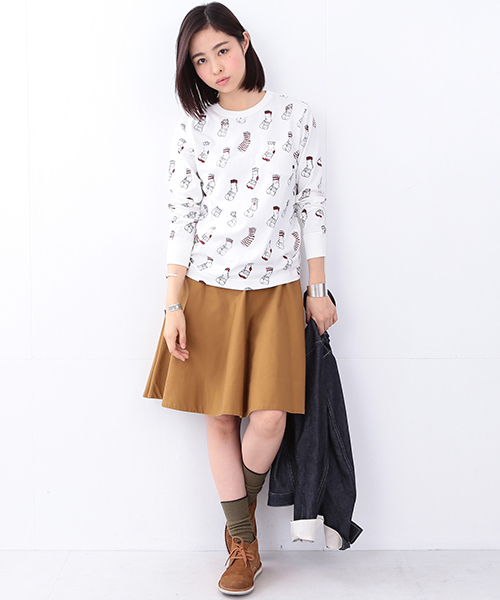 BEAMS BOY（ビームスボーイ）の「BEAMS BOY / SOX プリント クルー ロングスリーブ（Tシャツ/カットソー・レディース・ホワイト/グレー・ONE SIZE）」の15枚目の写真