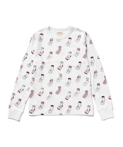 BEAMS BOY（ビームスボーイ）の「BEAMS BOY / SOX プリント クルー ロングスリーブ（Tシャツ/カットソー・レディース・ホワイト/グレー・ONE SIZE）」の9枚目の写真