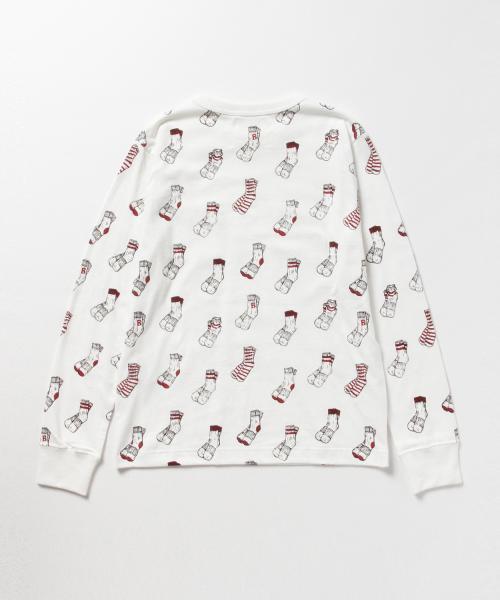 BEAMS BOY（ビームスボーイ）の「BEAMS BOY / SOX プリント クルー ロングスリーブ（Tシャツ/カットソー・レディース・ホワイト/グレー・ONE SIZE）」の3枚目の写真