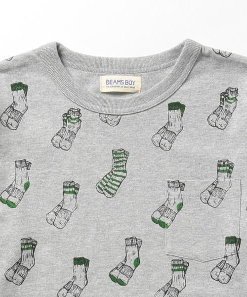 BEAMS BOY（ビームスボーイ）の「BEAMS BOY / SOX プリント クルー ロングスリーブ（Tシャツ/カットソー・レディース・ホワイト/グレー・ONE SIZE）」の4枚目の写真