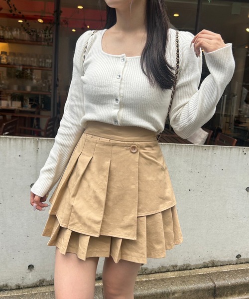 one after another NICE CLAUP(ワンアフターアナザーナイスクラップ)の「ボックスプリーツスカパン(スカート・レディース・ベージュ/モカ/チェック・FREE)」の15枚目の写真