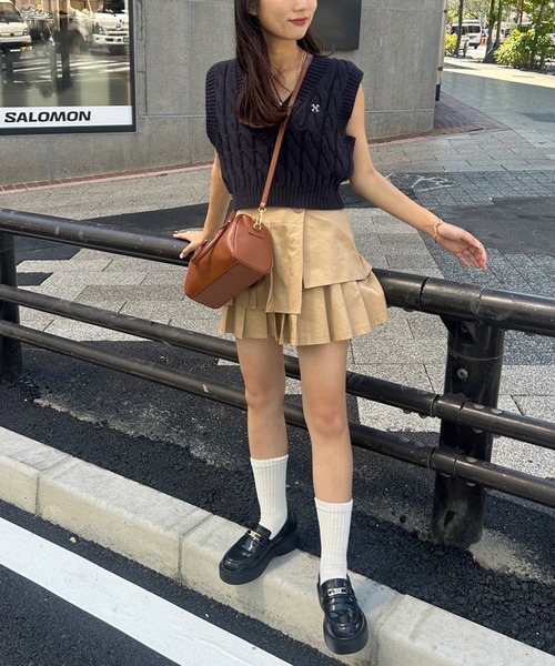 one after another NICE CLAUP(ワンアフターアナザーナイスクラップ)の「ボックスプリーツスカパン(スカート・レディース・ベージュ/モカ/チェック・FREE)」の13枚目の写真