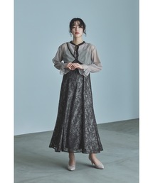 【新品】ANDRESD パーティードレス　ブラウン ブラウンのレイヤードケープドレス | ANDRESD | S | 結婚式