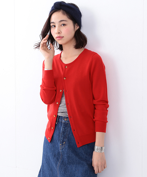 BEAMS BOY（ビームスボーイ）の「BEAMS BOY / 12ゲージ BB刺繍クルーカーディガン 15FW（カーディガン/ボレロ・レディース・ナチュラル/グレー/ブラック/レッド/ブルー/ネイビー・0/1）」の6枚目の写真