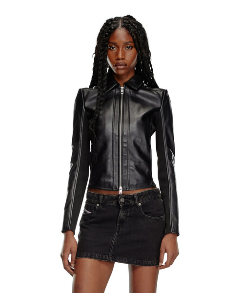 DIESEL(ディーゼル)の「レディース レザージャケット L-SASK(ライダースジャケット・レディース・ブラック・44/40/42)」の15枚目の写真