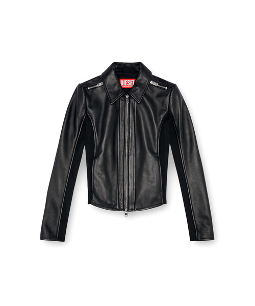 DIESEL(ディーゼル)の「レディース レザージャケット L-SASK(ライダースジャケット・レディース・ブラック・44/40/42)」の16枚目の写真