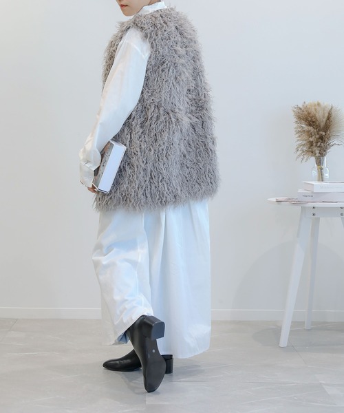 aimoha（アイモハ）の「コットンブレンド　シャツワンピース（ワンピース・レディース・ブラック/ホワイト/キャメル・MEDIUM/LARGE/X-LARGE）」の12枚目の写真