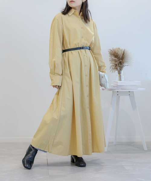 aimoha（アイモハ）の「コットンブレンド　シャツワンピース（ワンピース・レディース・ブラック/ホワイト/キャメル・MEDIUM/LARGE/X-LARGE）」の15枚目の写真