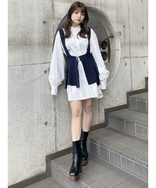 MURUA（ムルーア）の「ウエスタンステッチミドルブーツ（ブーツ・レディース・カーキ/ブラック・22.5/24.5/23.5）」の11枚目の写真