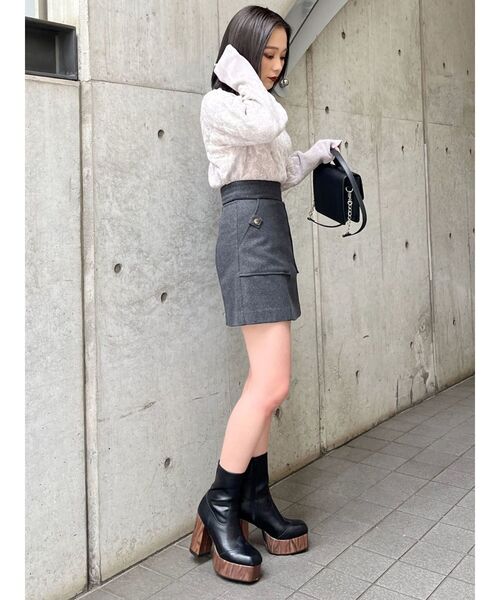 MURUA（ムルーア）の「ウエスタンステッチミドルブーツ（ブーツ・レディース・カーキ/ブラック・22.5/24.5/23.5）」の12枚目の写真