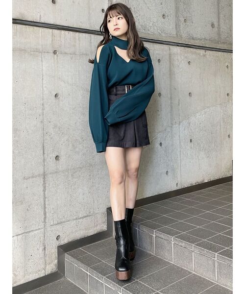 MURUA（ムルーア）の「ウエスタンステッチミドルブーツ（ブーツ・レディース・カーキ/ブラック・22.5/24.5/23.5）」の21枚目の写真