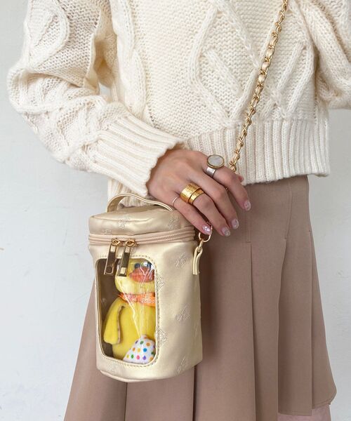 MAJESTIC LEGON(マジェスティックレゴン)の「フローラルぬいポーチ(ポーチ・レディース・アイボリー/ベージュ/ブラウン/イエロー/ピンク・FREE)」の6枚目の写真