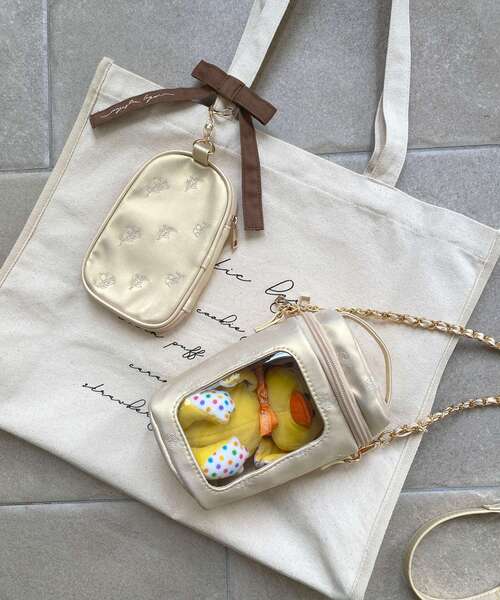 MAJESTIC LEGON(マジェスティックレゴン)の「フローラルぬいポーチ(ポーチ・レディース・アイボリー/ベージュ/ブラウン/イエロー/ピンク・FREE)」の7枚目の写真