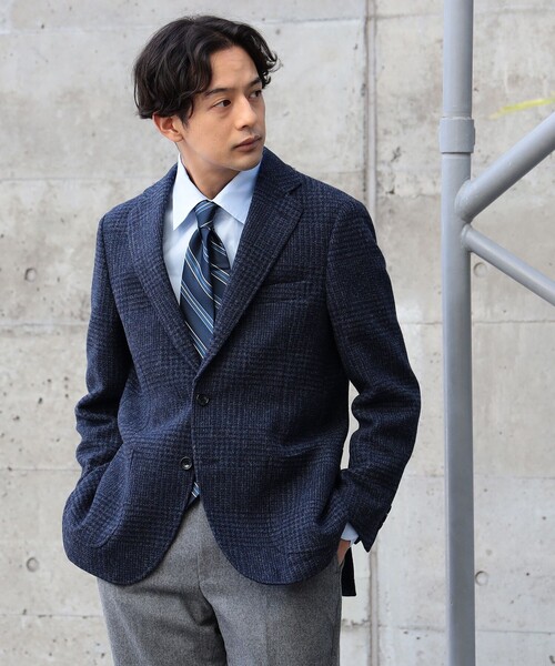 BEAMS HEART（ビームスハート）の「BEAMS HEART / MOON ツイード チェック 3ボタン ジャケット 23AW（テーラードジャケット・メンズ・ベージュ/グレー/ネイビー・LARGE/SMALL/X-LARGE/MEDIUM）」の13枚目の写真