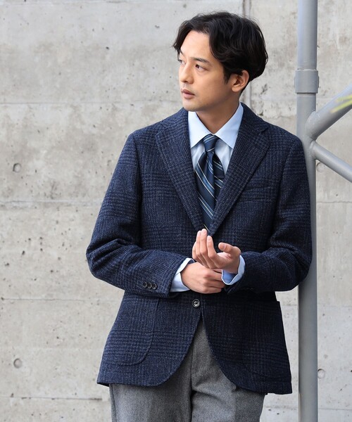 BEAMS HEART（ビームスハート）の「BEAMS HEART / MOON ツイード チェック 3ボタン ジャケット 23AW（テーラードジャケット・メンズ・ベージュ/グレー/ネイビー・LARGE/SMALL/X-LARGE/MEDIUM）」の12枚目の写真