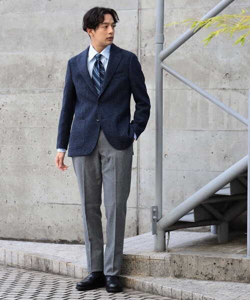 BEAMS HEART（ビームスハート）の「BEAMS HEART / MOON ツイード チェック 3ボタン ジャケット 23AW（テーラードジャケット・メンズ・ベージュ/グレー/ネイビー・LARGE/SMALL/X-LARGE/MEDIUM）」の10枚目の写真