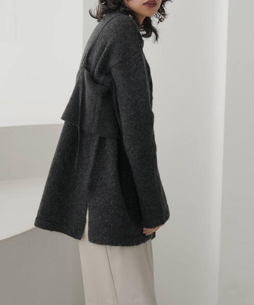 hellam（へラム）の「杢起毛糸　ビスチェセットプルオーバー（ニット/セーター・レディース・ダークグレー/アイボリー/ブラック/グレー・FREE）」の16枚目の写真