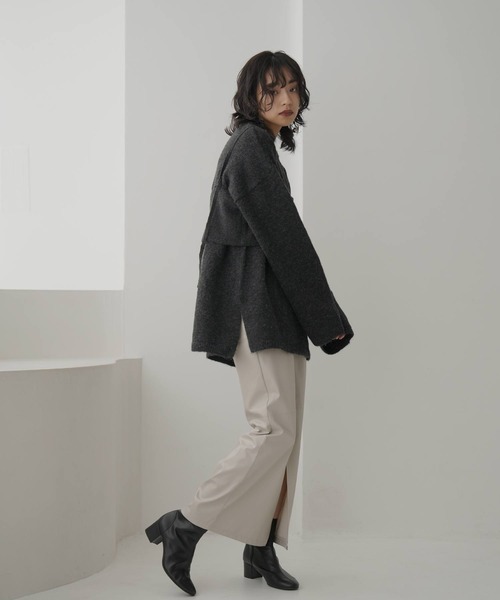 hellam（へラム）の「杢起毛糸　ビスチェセットプルオーバー（ニット/セーター・レディース・ダークグレー/アイボリー/ブラック/グレー・FREE）」の14枚目の写真