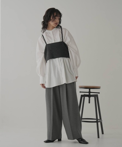 hellam（へラム）の「杢起毛糸　ビスチェセットプルオーバー（ニット/セーター・レディース・ダークグレー/アイボリー/ブラック/グレー・FREE）」の10枚目の写真