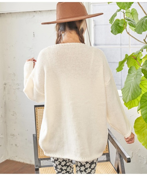 anap mimpi(アナップミンピ)の「ボートネック ゆったり ニット(ニット/セーター・レディース・アイボリー/ラベンダー/モカ・FREE)」の6枚目の写真