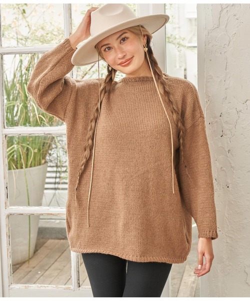 anap mimpi(アナップミンピ)の「ボートネック ゆったり ニット(ニット/セーター・レディース・アイボリー/ラベンダー/モカ・FREE)」の12枚目の写真