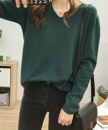 Silly | 【秋コーデに使いやすい◎】12 color Vネックシンプルニットトップス(ニット/セーター)