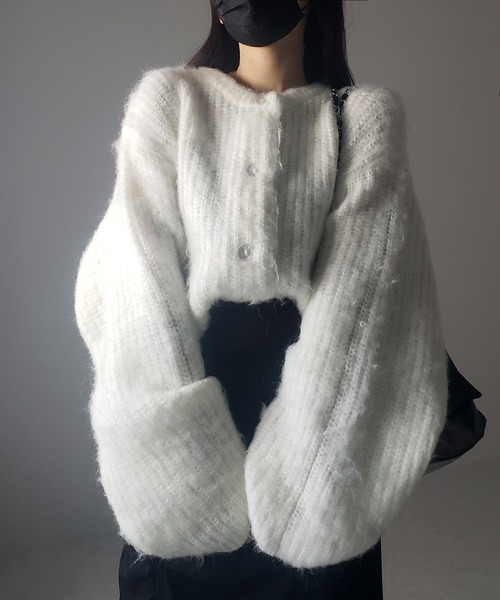 トップス SUPER VOLUME SHAGGY KNIT CARDIGAN soerte（ソエルテ）の「SUPER VOLUME SHAGGY KNIT CARDIGAN