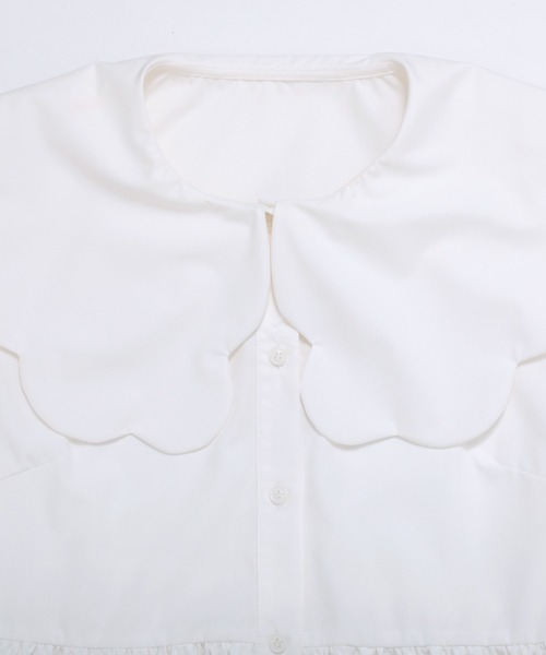 MERAKI（メラキ）の「[MERAKI]スカラップ襟フリルブラウス（シャツ/ブラウス・レディース・ブラック/ホワイト・S/M）」の13枚目の写真