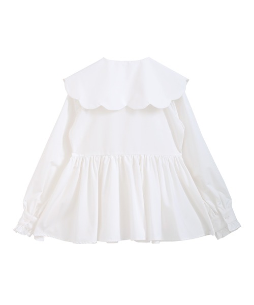 MERAKI（メラキ）の「[MERAKI]スカラップ襟フリルブラウス（シャツ/ブラウス・レディース・ブラック/ホワイト・S/M）」の20枚目の写真