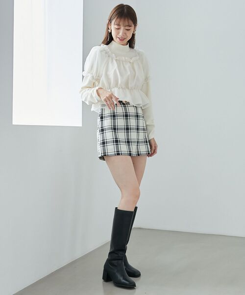 MAJESTIC LEGON(マジェスティックレゴン)の「ショートブラウスセットトップス(Tシャツ/カットソー・レディース・ピンク/アイボリー/ブラック・MEDIUM)」の6枚目の写真