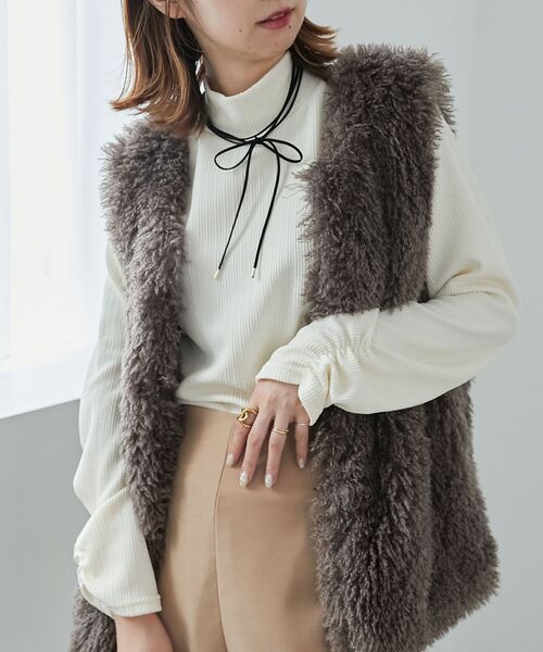 MAJESTIC LEGON(マジェスティックレゴン)の「ショートブラウスセットトップス(Tシャツ/カットソー・レディース・ピンク/アイボリー/ブラック・MEDIUM)」の13枚目の写真